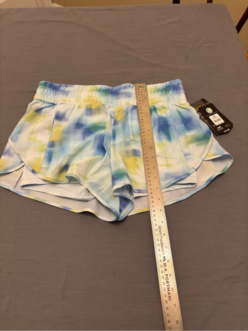 NWT Avia Women’s Tie-Dye Athletic Shorts - Light Blue & Yellow M (8-10)